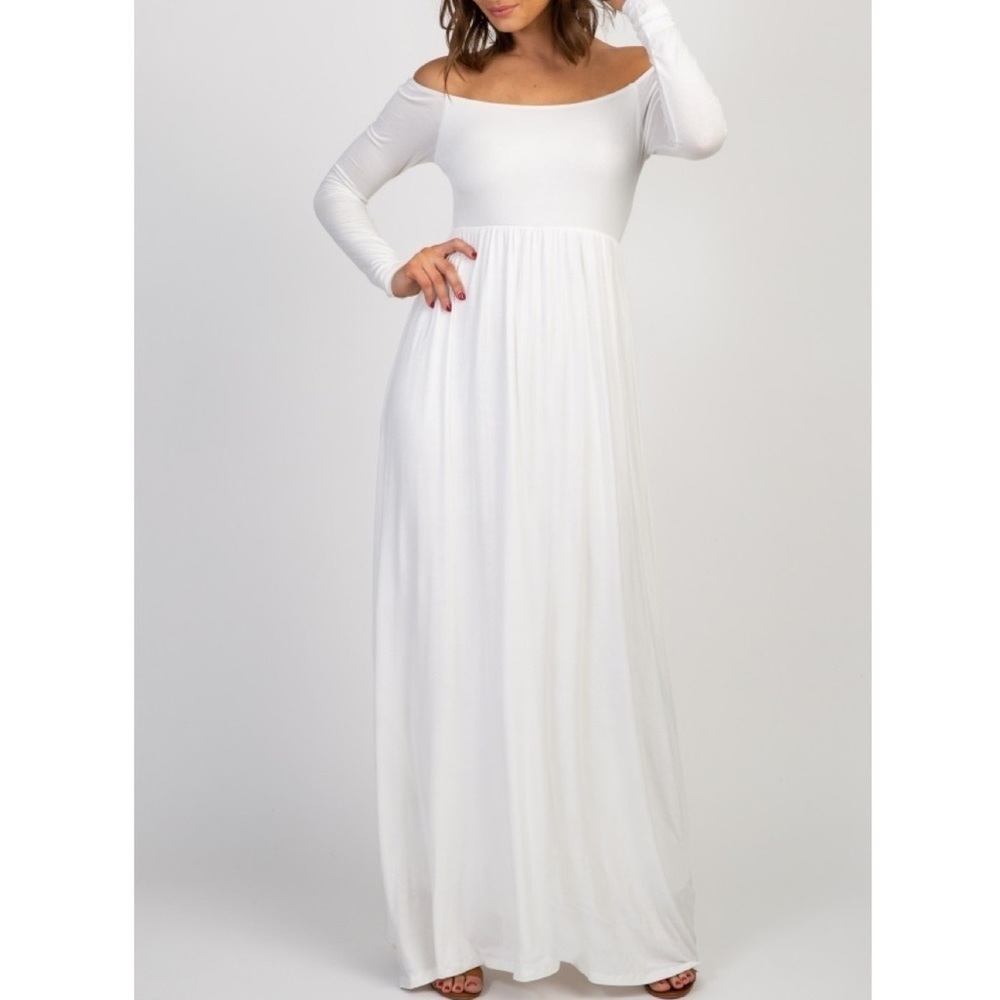 pinkBlush Off the Shoulder long sleeve maxi nwot - Picture 2 of 8